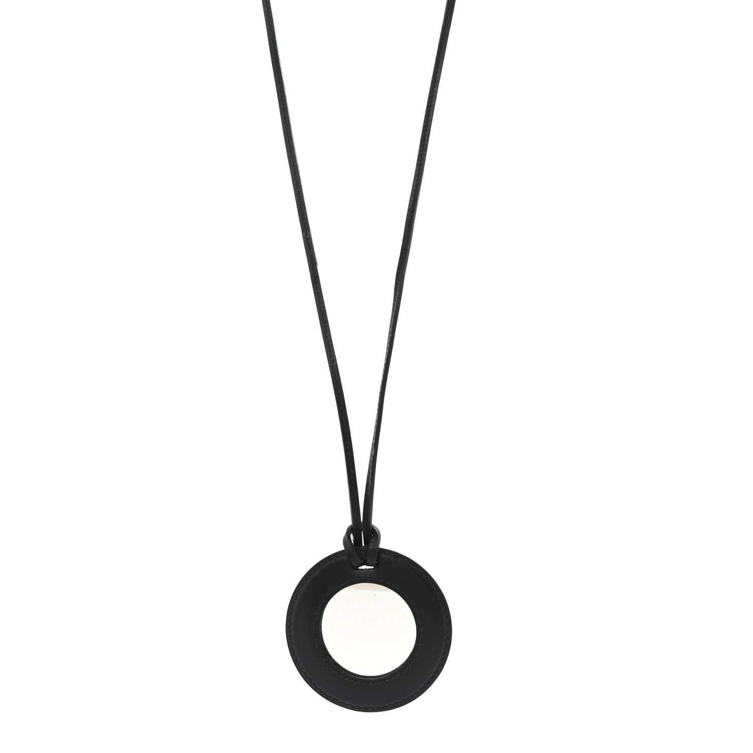 Hermes Chamonix Mirror Pendant Necklace Black 1 of 5