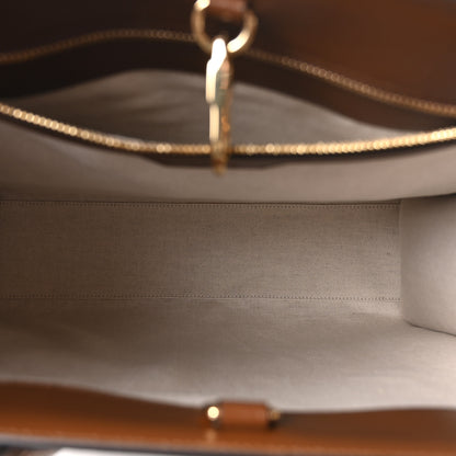 Gucci GG Supreme Monogram Textured Dollar Calfskin Medium Retro Interlocking G Vertical Tote Bag Beige Ebony Brown Sugar 5 of 10