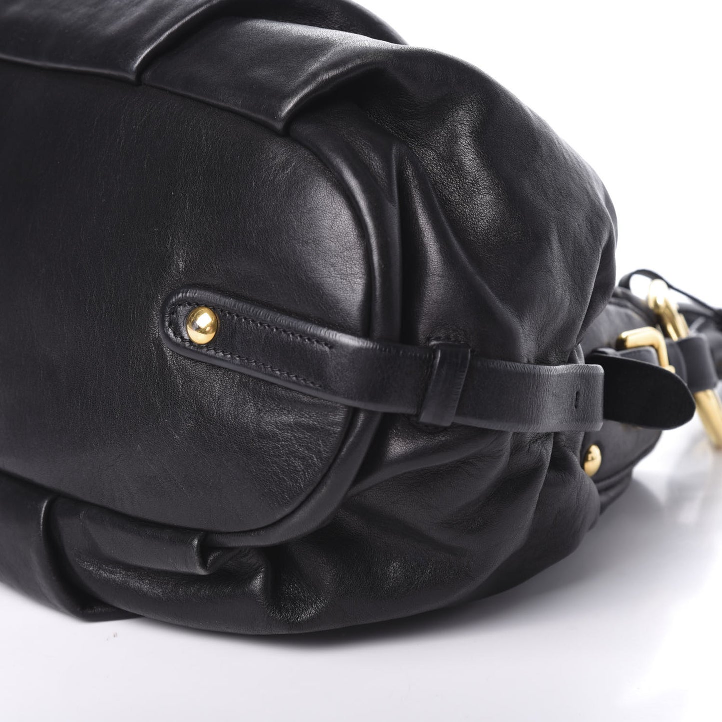 Soft Calfskin Pleated Hobo Black