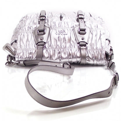 Prada Nappa Dressy Gaufre Messenger Silver 5 of 10