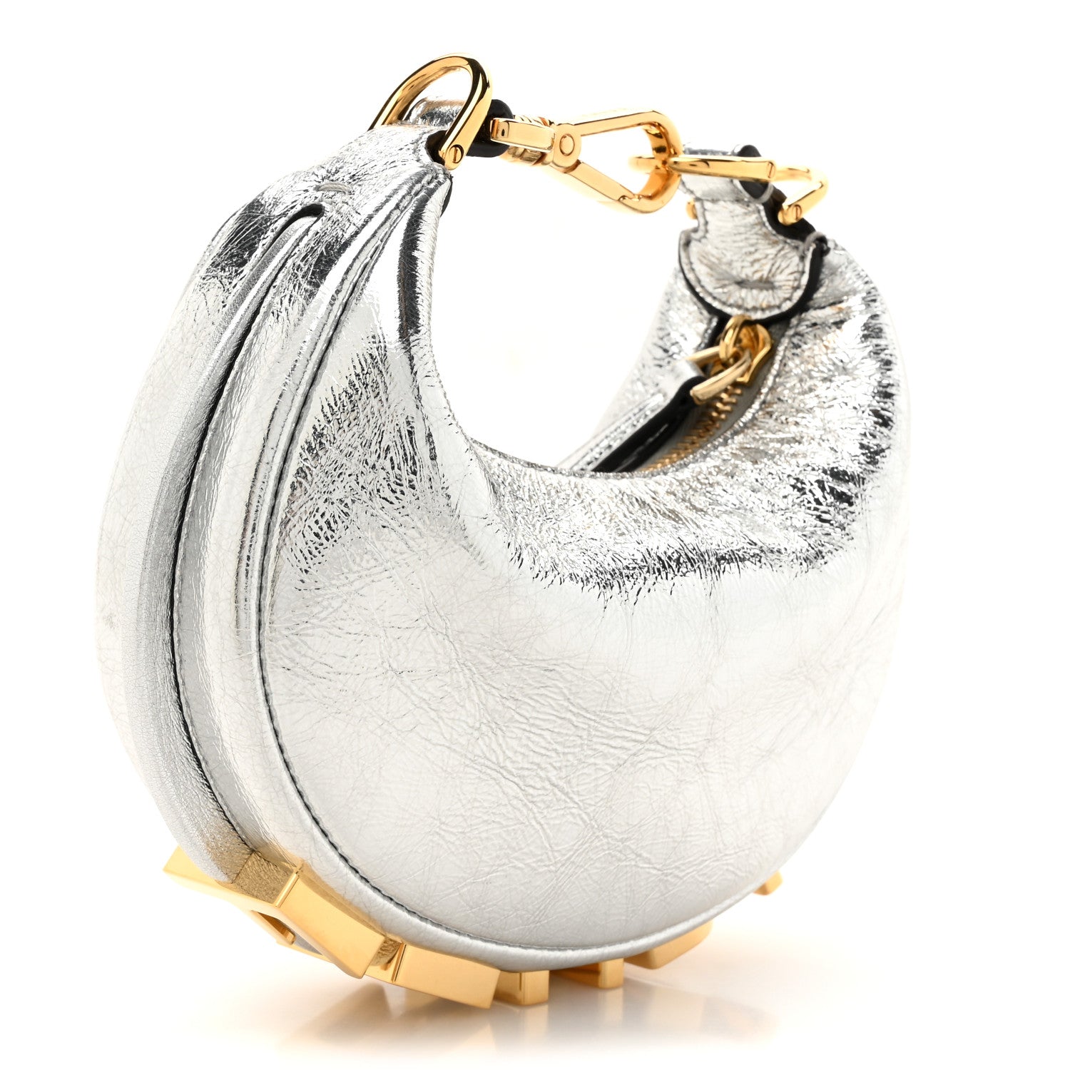 Fendi Rock Millenium Nano Fendigraphy Hobo Charm Argento 3 of 10