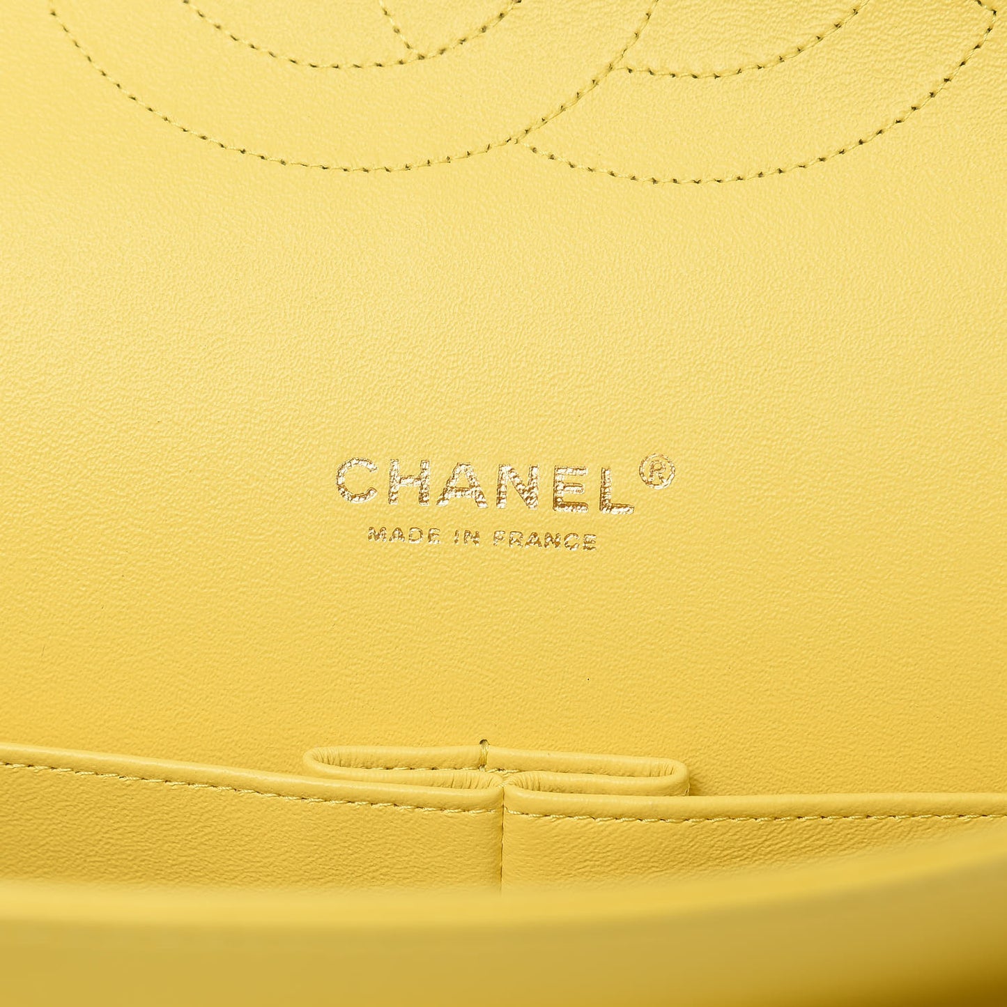 Lambskin Quilted Maxi Double Flap Yellow