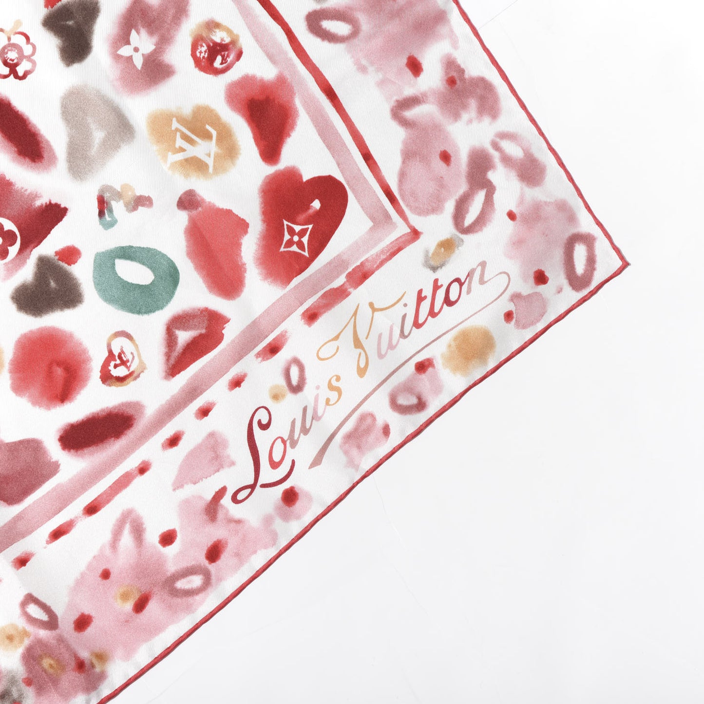 Silk Monogram Watercolor Square Scarf Multicolor