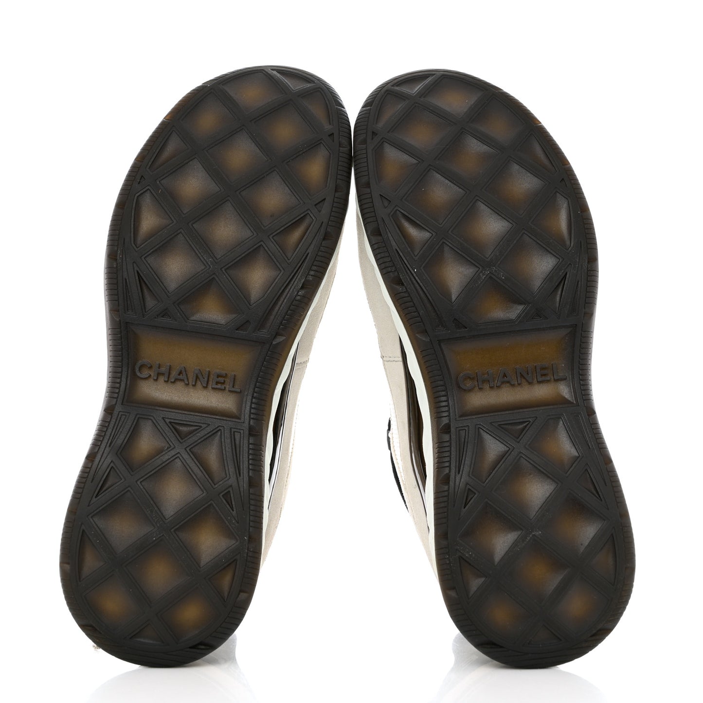 Velvet Calfskin Mixed Fibers CC Sneakers 38.5 Ivory Black
