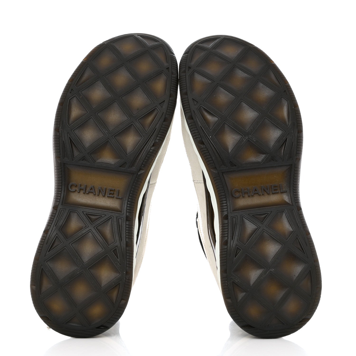 Chanel Velvet Calfskin Mixed Fibers CC Sneakers 38.5 Ivory Black 5 of 12