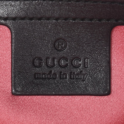Gucci Calfskin Matelasse Medium GG Marmont Chain Shoulder Bag Black White 6 of 9