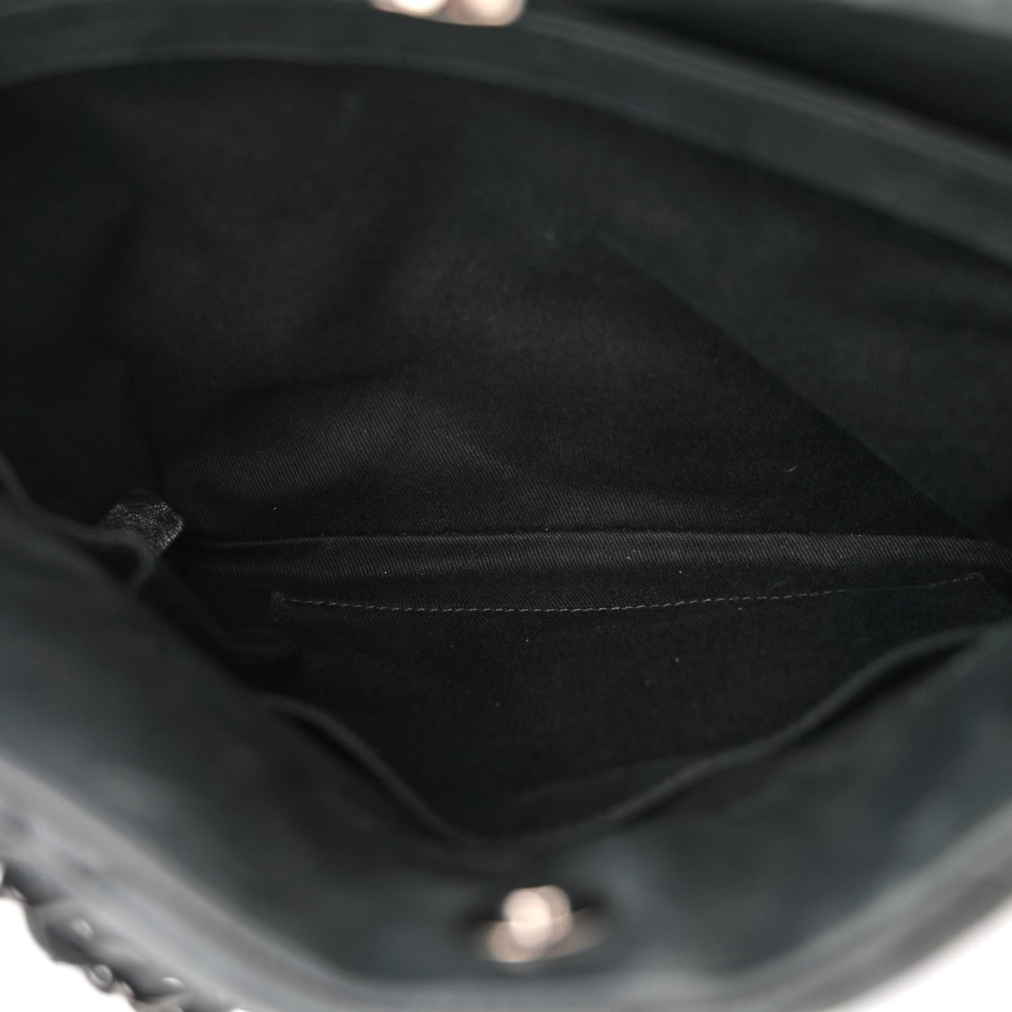 Iridescent Calfskin Large Just Mademoiselle Bowling Bag Black