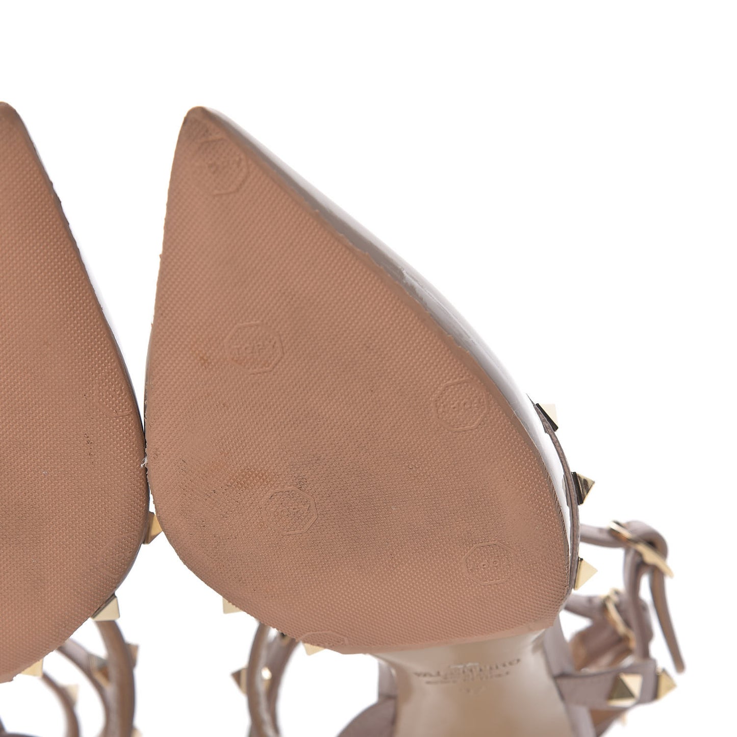 Patent Rockstud Ankle Strap 65mm Pumps 37 Poudre