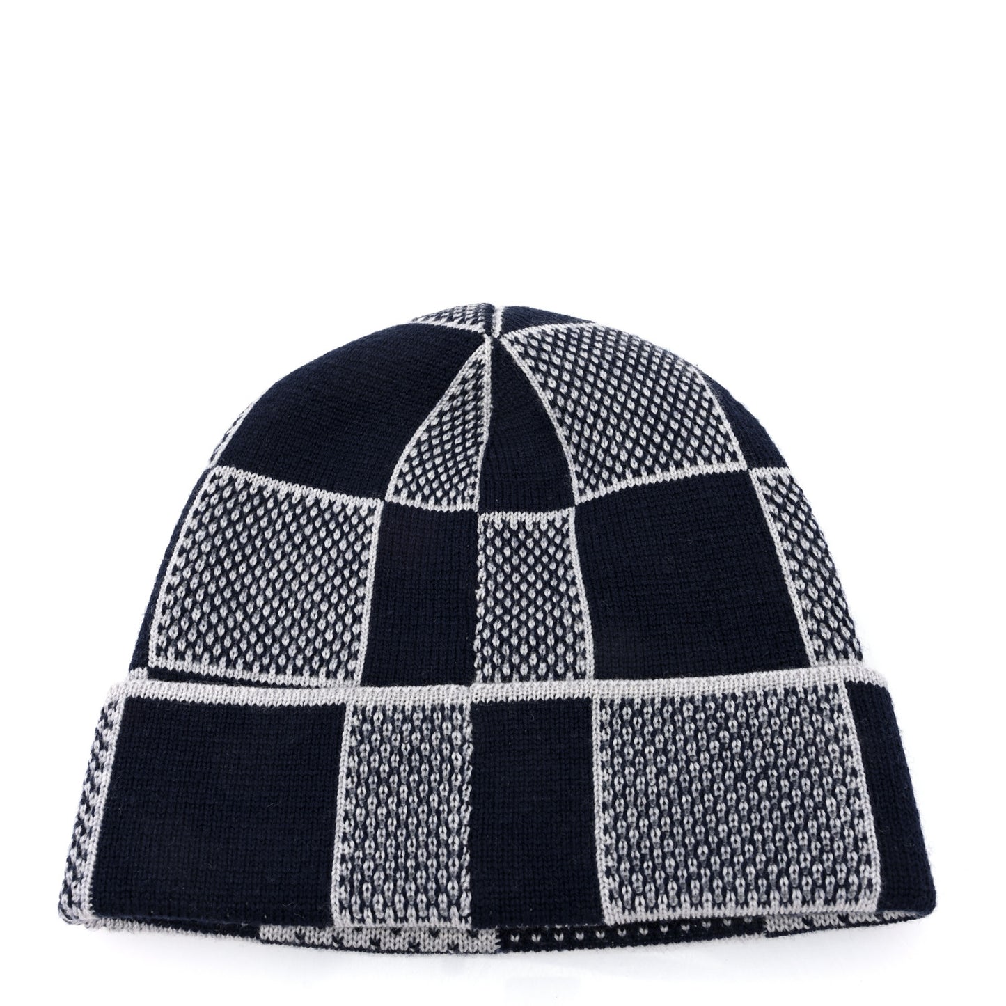 Wool Damier Heritage Beanie Navy Blue