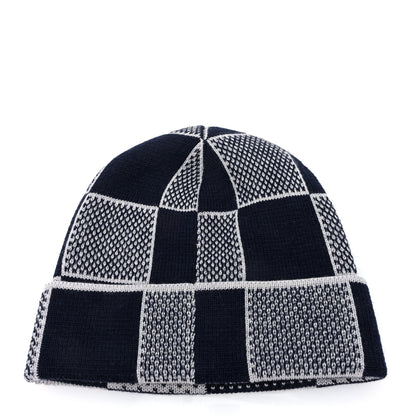 Louis Vuitton Wool Damier Heritage Beanie Navy Blue 3 of 6
