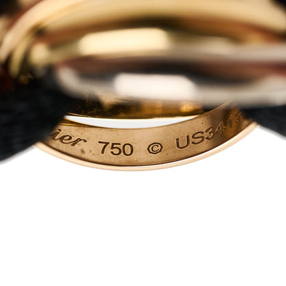 Cartier 18k Pink Yellow White Gold Trinity Adjustable Cord Bracelet Black 5 of 6