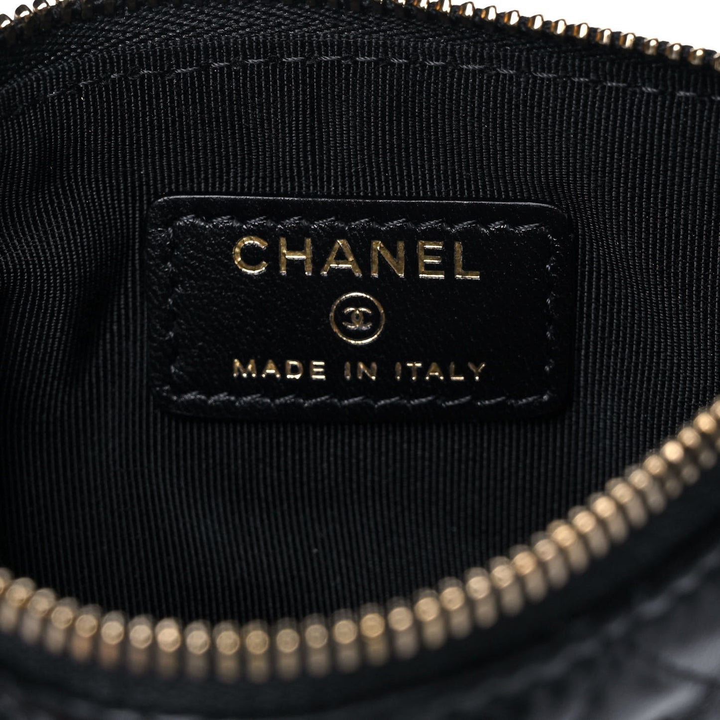 Lambskin Quilted Small No. 5 Cosmetic Case Black