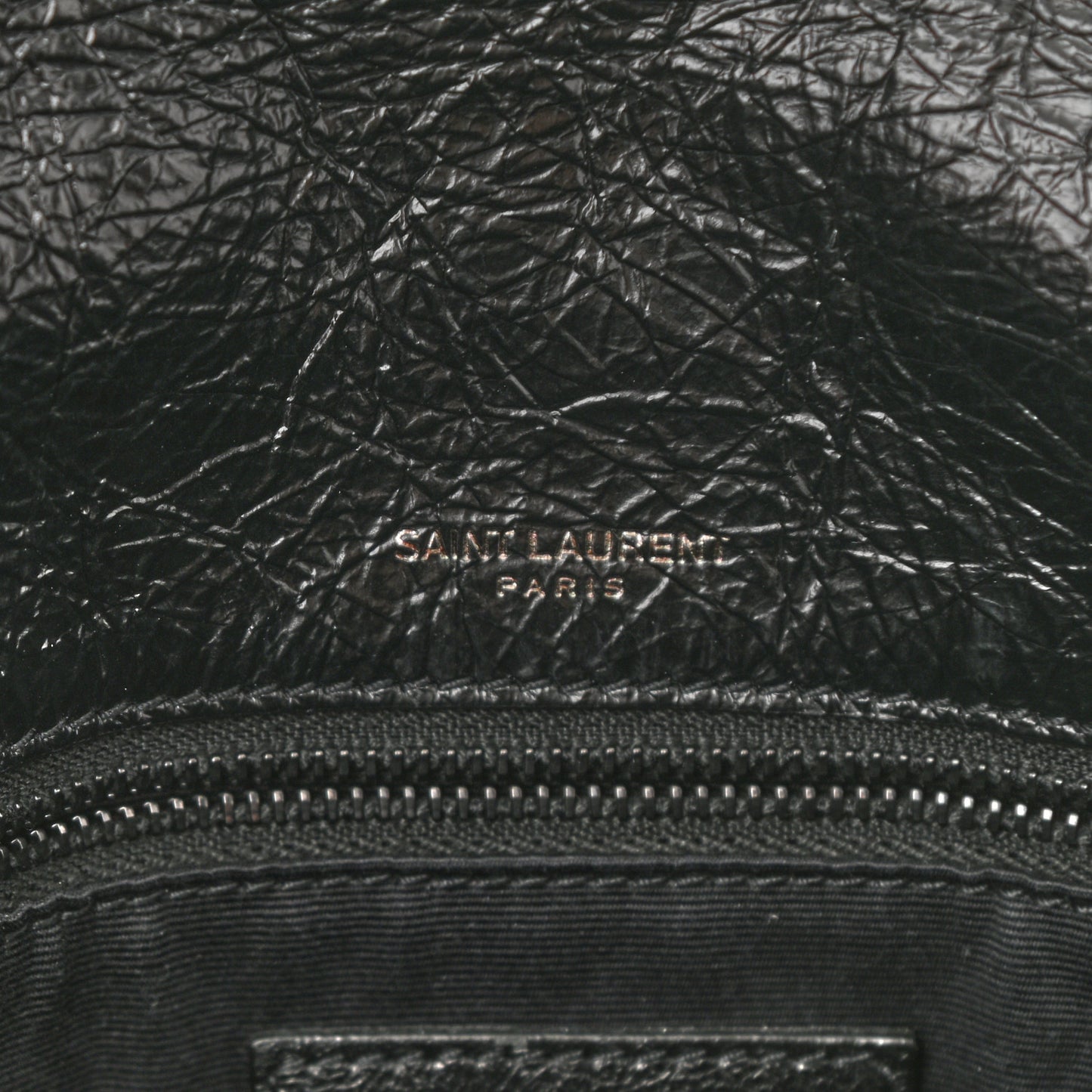 Crinkled Calfskin Matelasse Monogram Medium Niki Chain Satchel Black