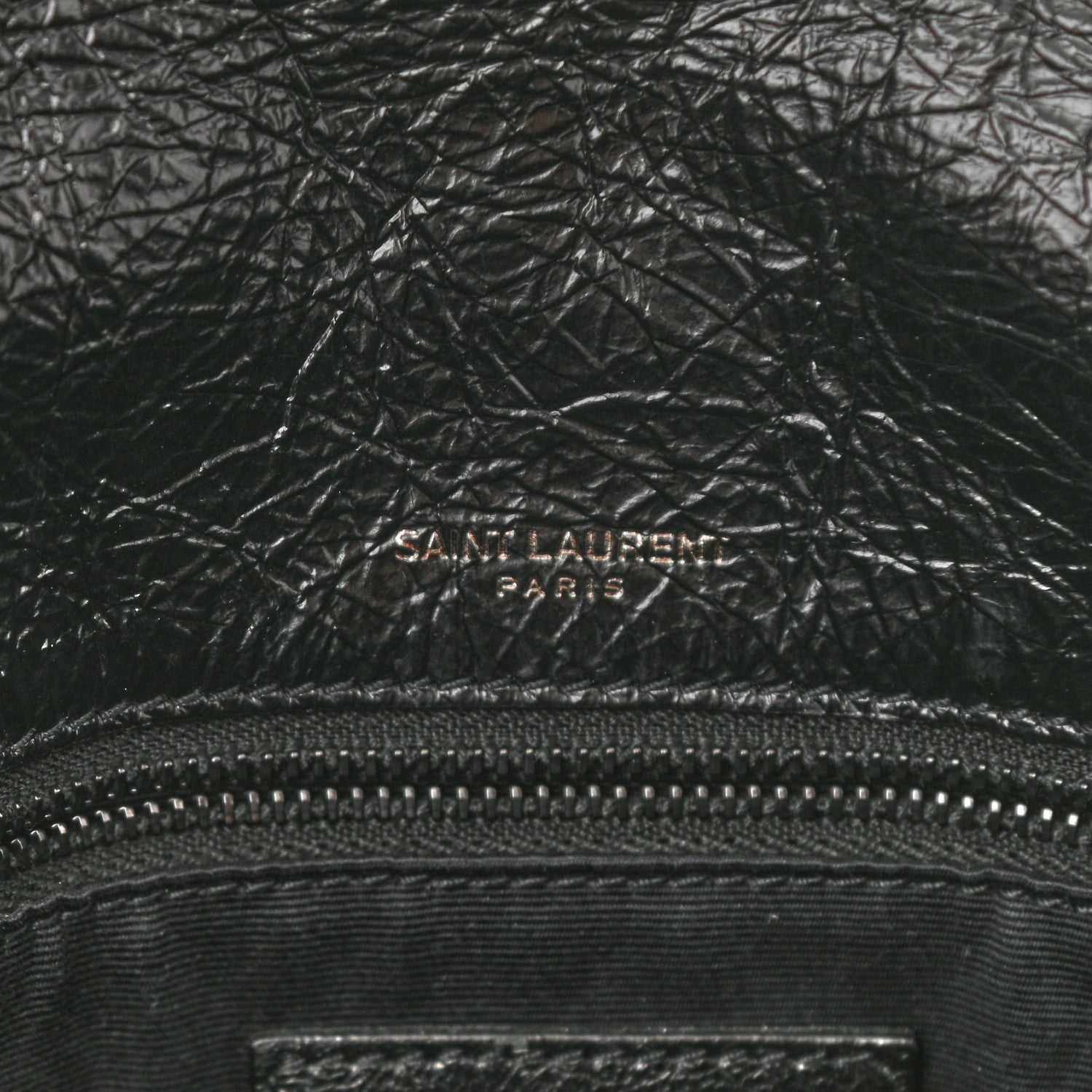 Saint Laurent Crinkled Calfskin Matelasse Monogram Medium Niki Chain Satchel Black 6 of 9