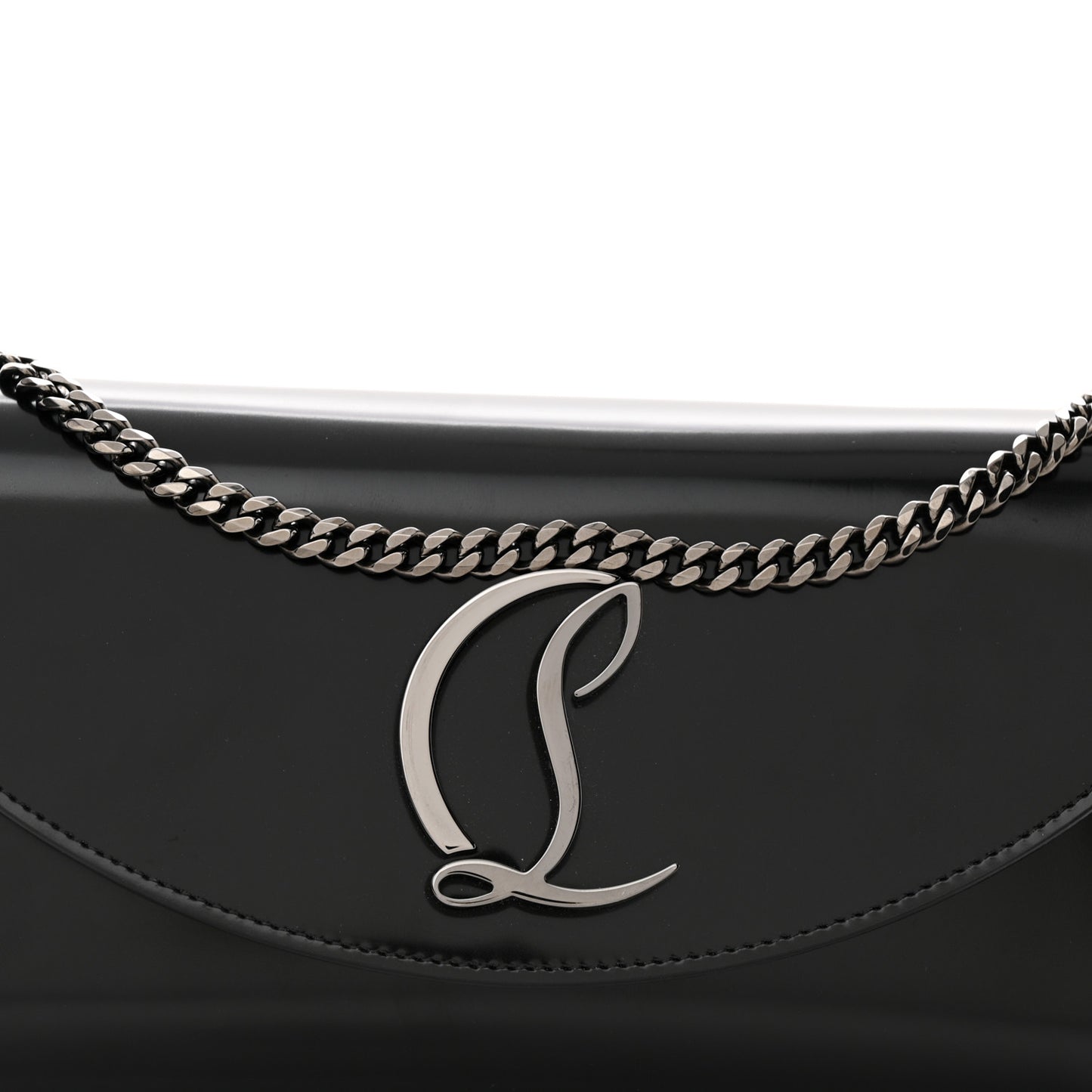 Calfskin Loubi54 Wallet On Chain Black