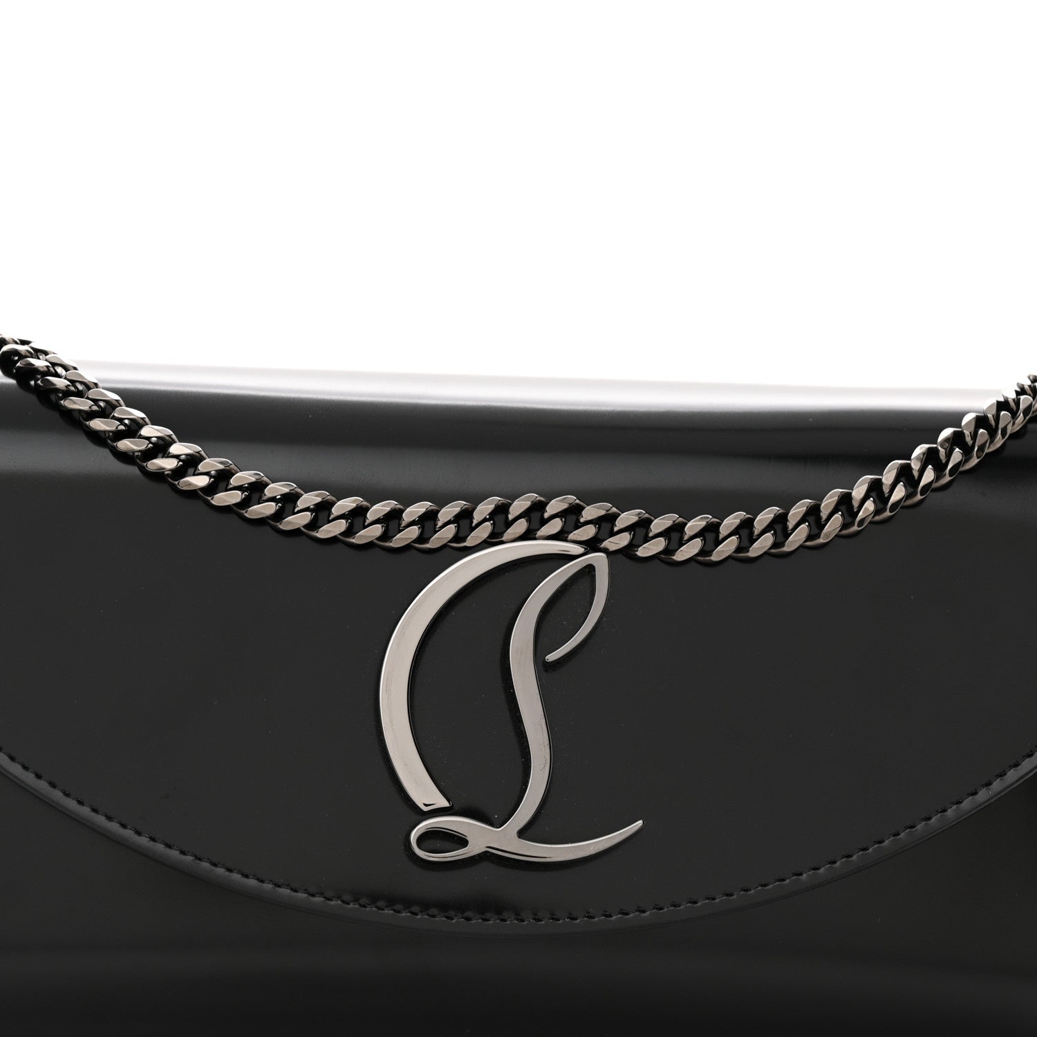 Christian Louboutin Calfskin Loubi54 Wallet On Chain Black 8 of 12