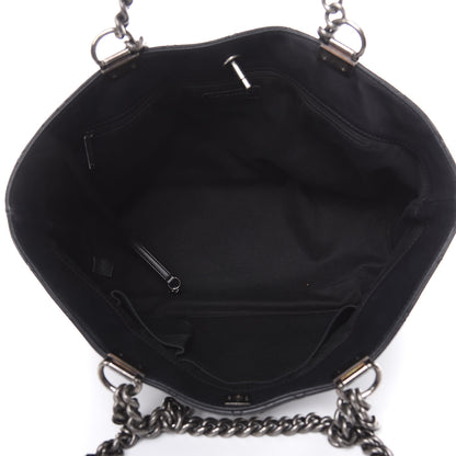 Chanel Calfskin Quilted Small Shopping In Chains Tote Black 5 of 15