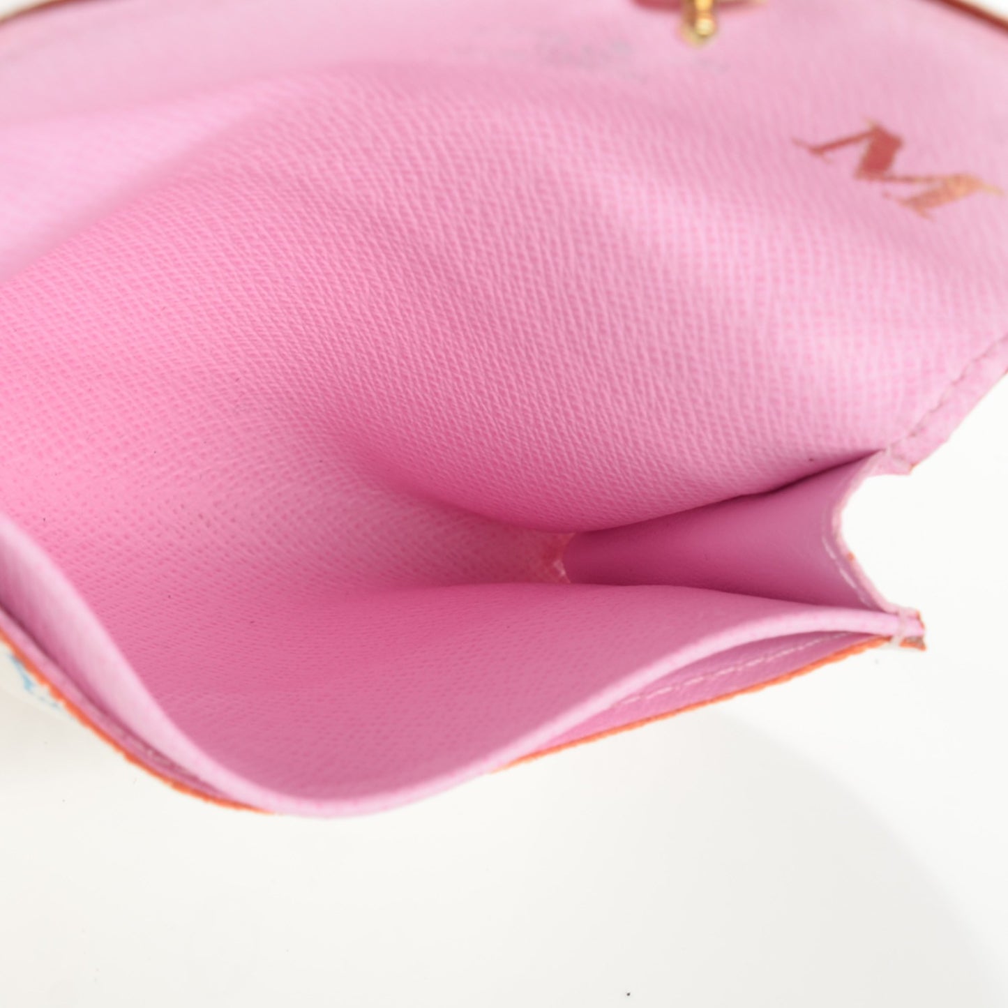 Monogram Multicolor Business Card Holder White Litchi