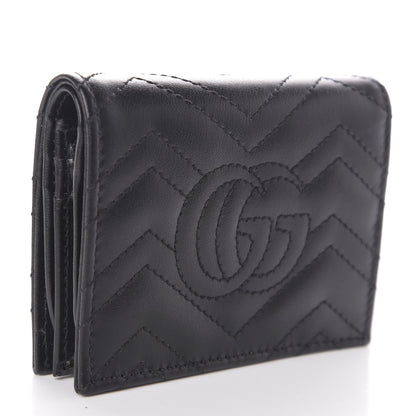Gucci Calfskin Matelasse GG Marmont Card Case Wallet Black 3 of 6