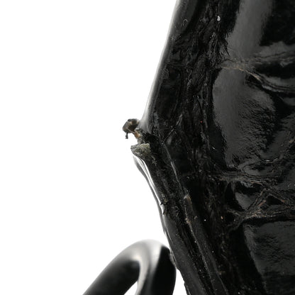 Balenciaga Shiny Calfskin Monochrome Crocodile Embossed Medium Hourglass Top Handle Bag Black 15 of 20