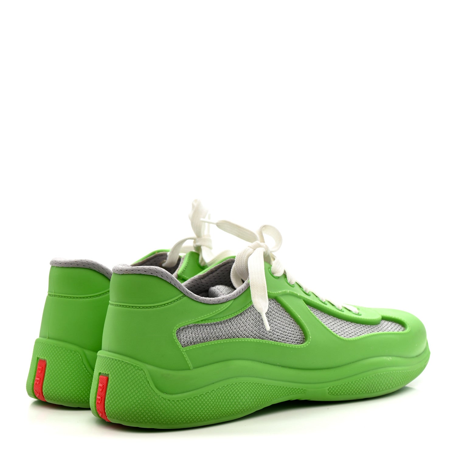 Prada Soft Rubber Mesh Mens America's Cup Sneakers 42 Apple Green