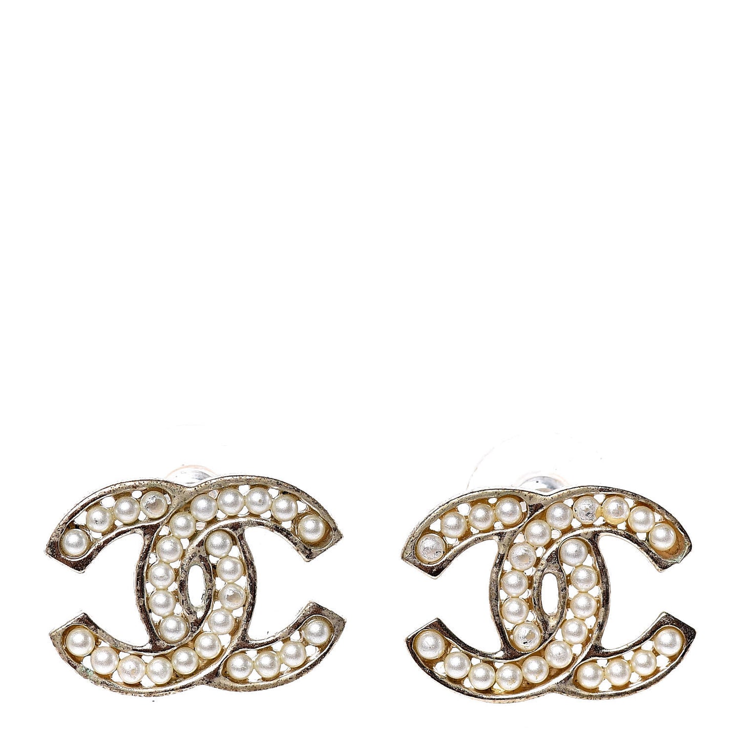 Pearl CC Earrings Light Gold