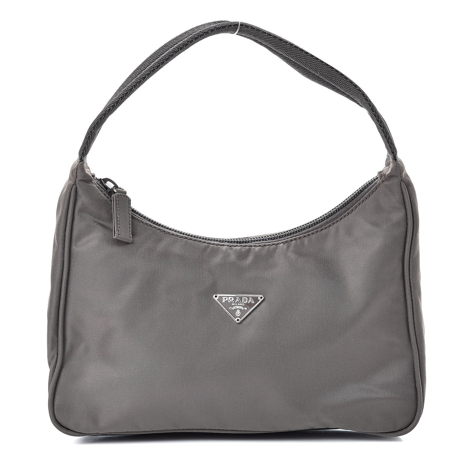 Prada Tessuto Nylon Small Shoulder Bag Grey 1 of 10
