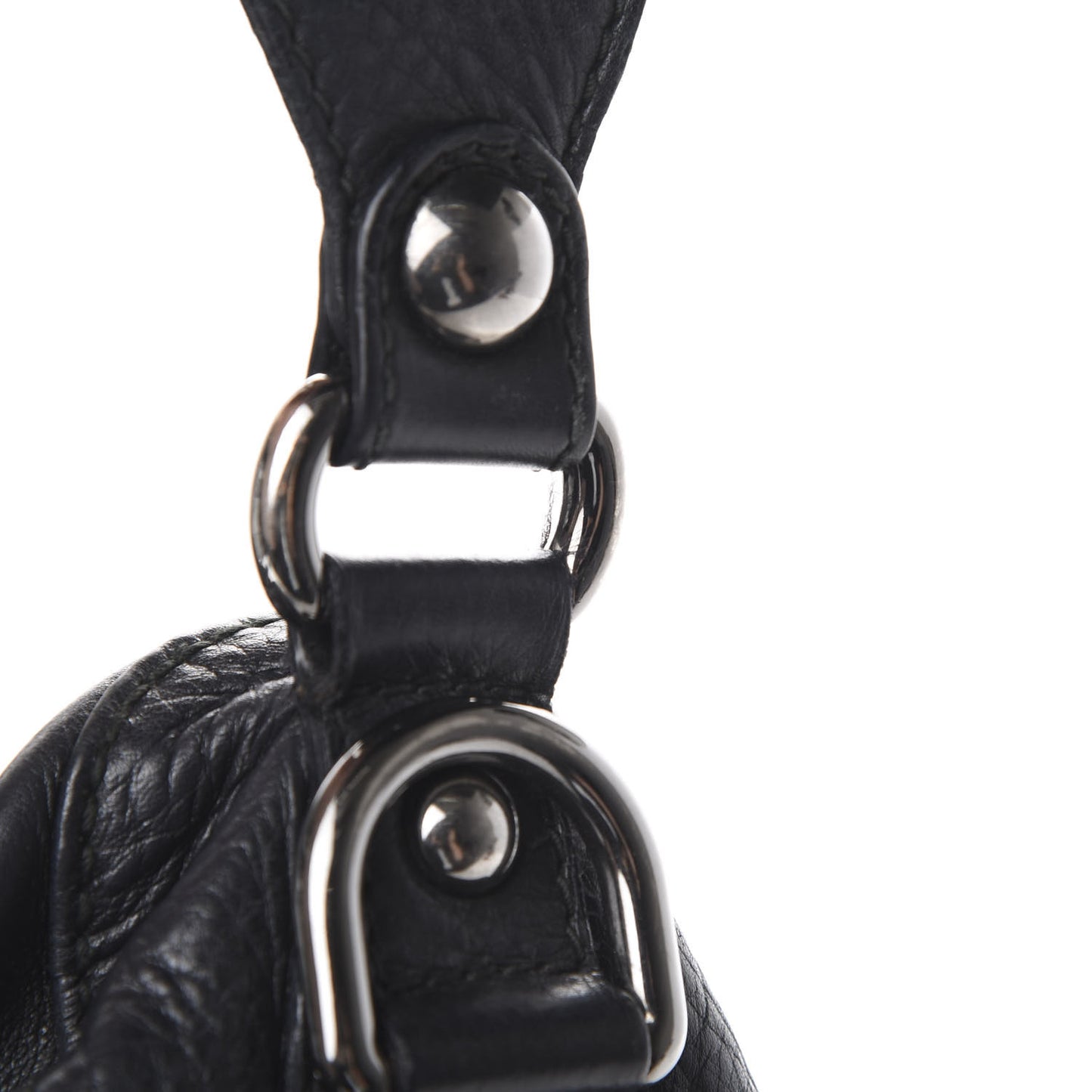 Pebbled Calfskin Medium Icon Bit Shoulder Bag Black