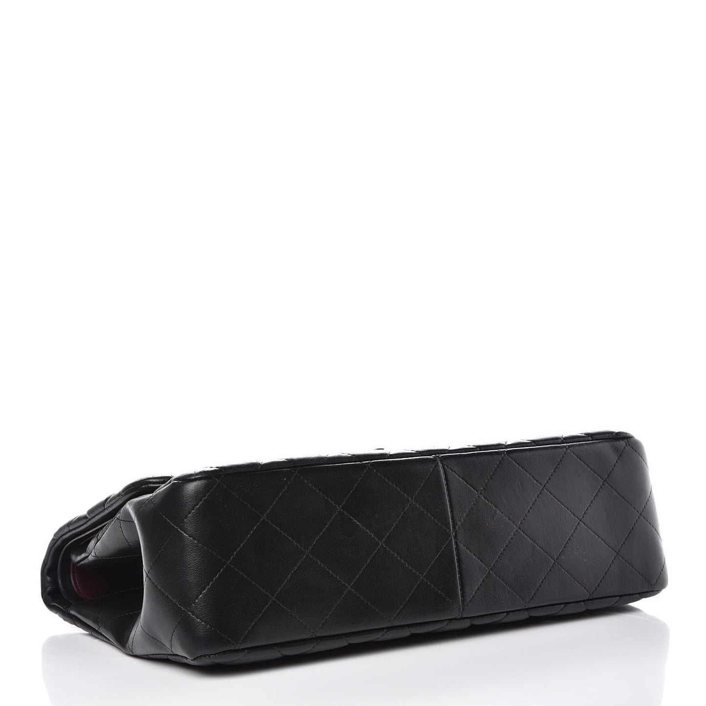 Lambskin Quilted Jumbo Double Flap Black