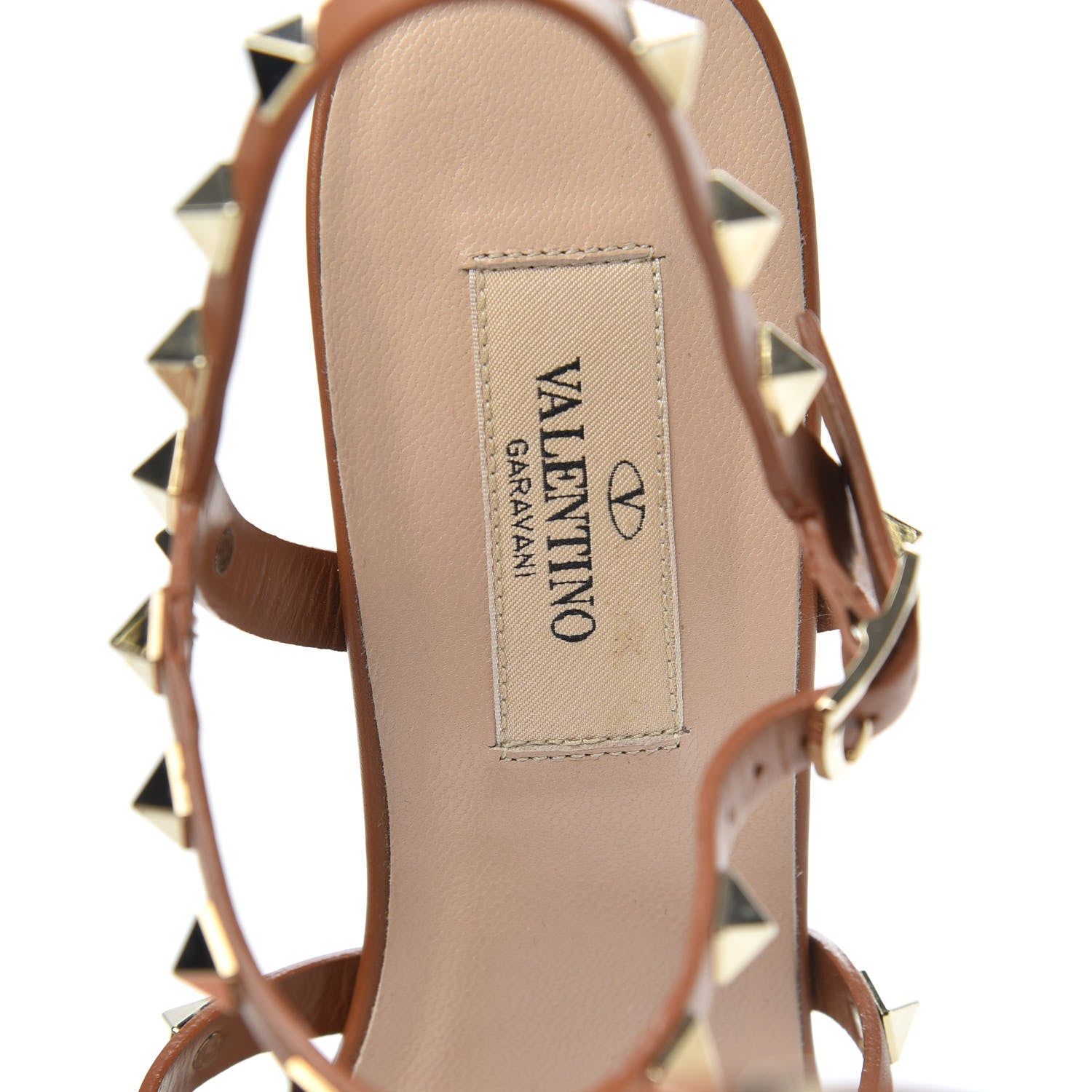 Valentino Garavani Calfskin Rockstud 60mm City Sandals 38.5 Light Cuir 9 of 10