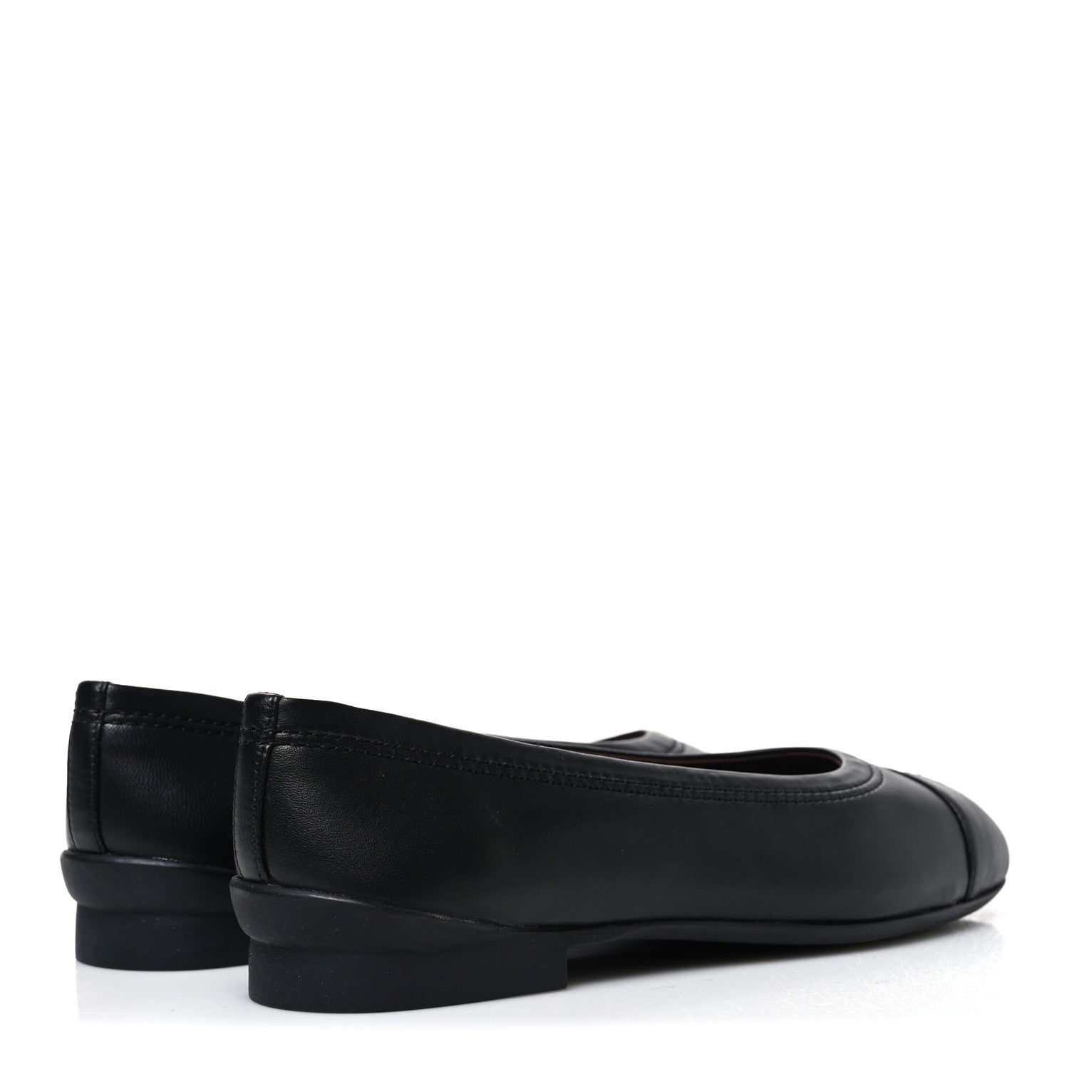 Chanel Lambskin Cap Toe CC Uniform Ballerina Flats 36.5 Black 5 of 10