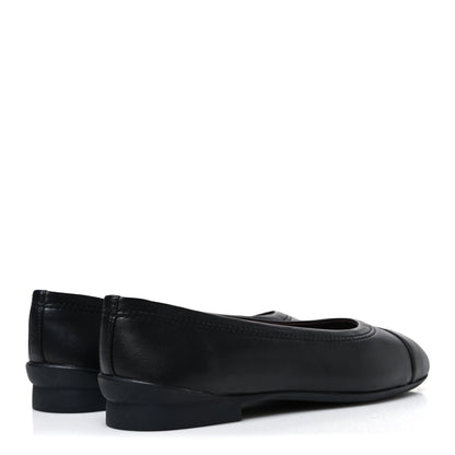 Chanel Lambskin Cap Toe CC Uniform Ballerina Flats 36.5 Black 5 of 10