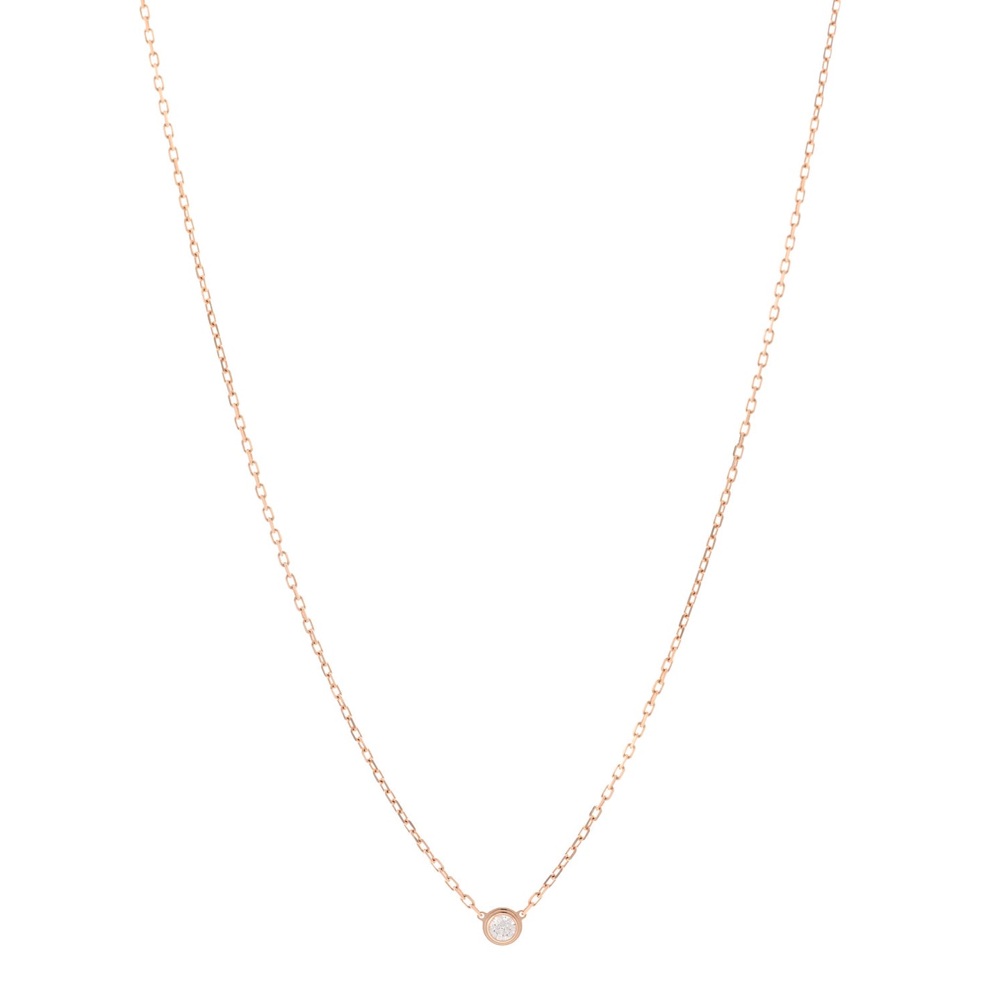18K Pink Gold Diamond SM D'Amour Pendant Necklace