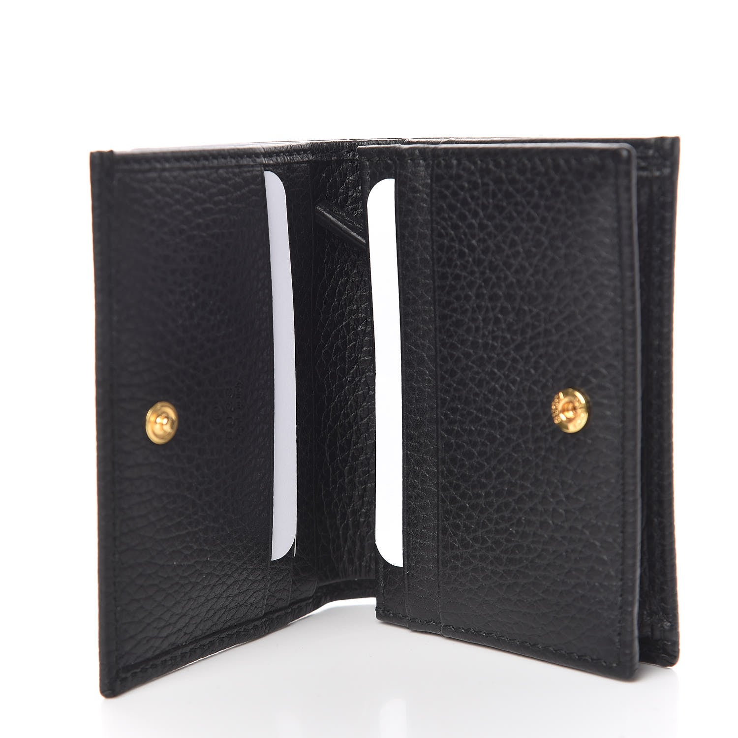 Gucci Pebbled Calfskin GG Marmont Card Case Black 5 of 8