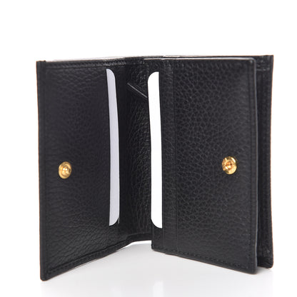 Gucci Pebbled Calfskin GG Marmont Card Case Black 5 of 8