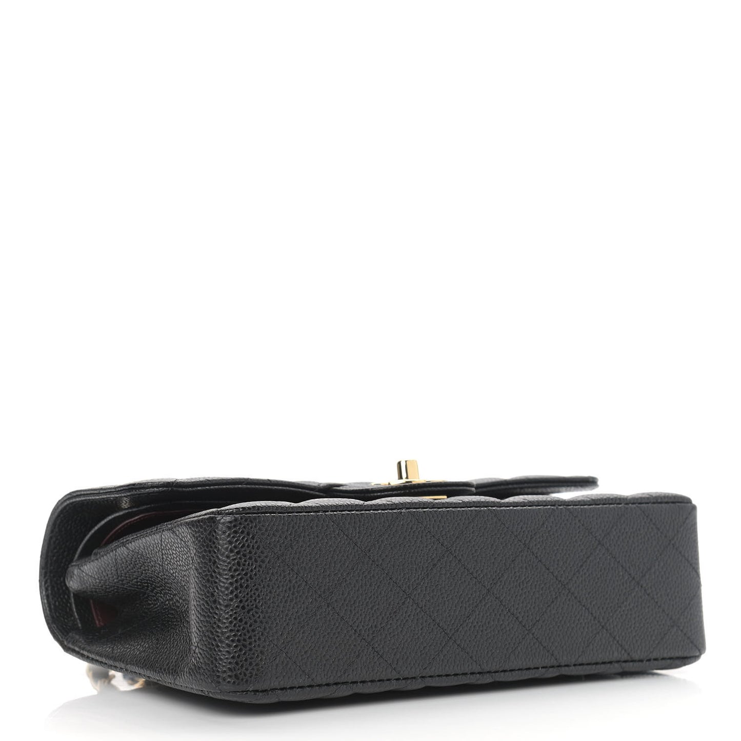Caviar Quilted Small Double Flap Black