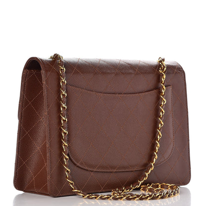 Chanel Caviar Stitch Jumbo Single Flap Brown 3 of 9