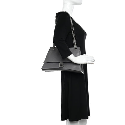 Balenciaga Crushed Calfskin Medium Crush Chain Bag Dark Grey 2 of 9