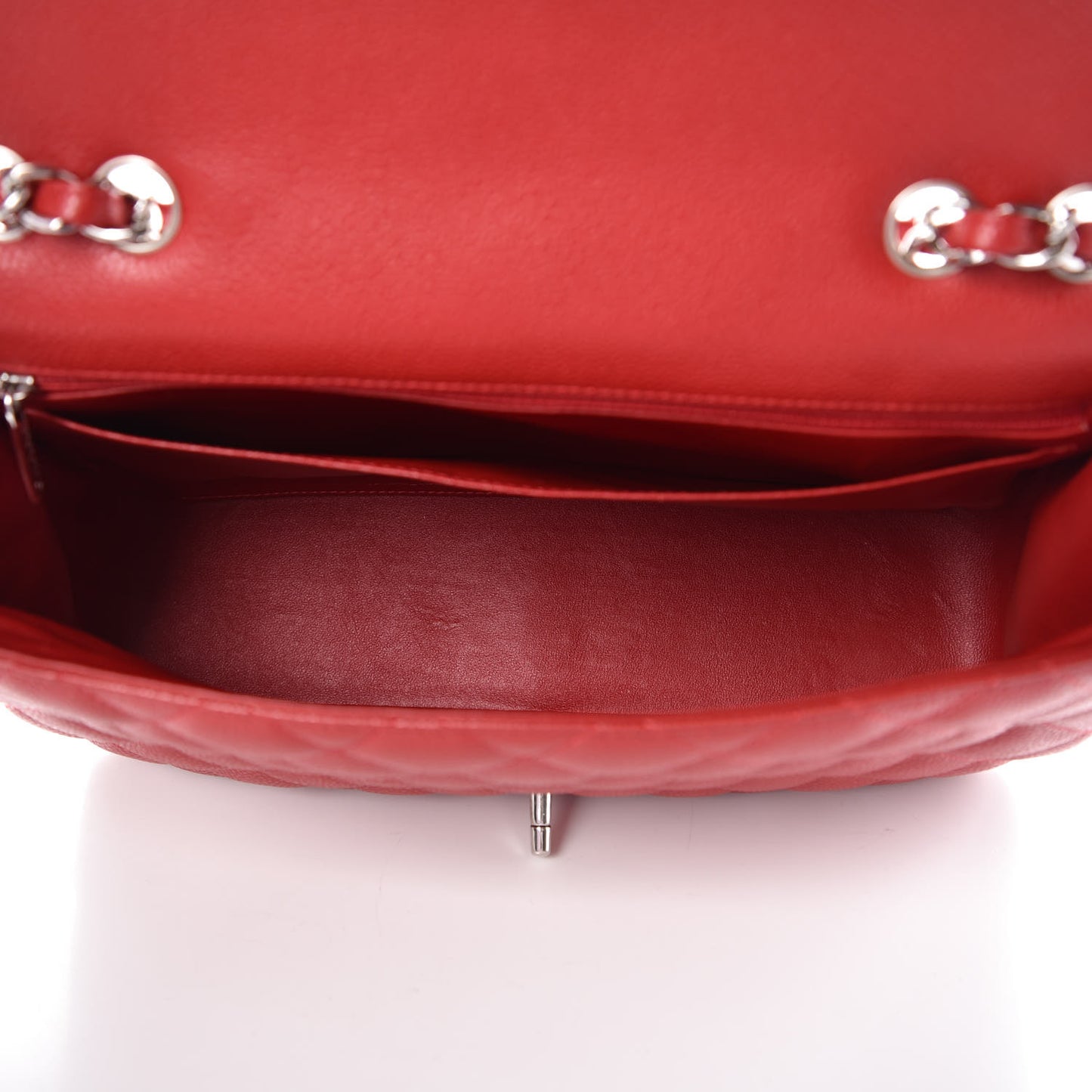 Caviar Quilted Jumbo Single Flap Red