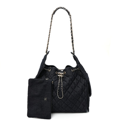 Chanel Denim Quilted Medium Chanel 25 Handbag Dark Blue 3 of 11