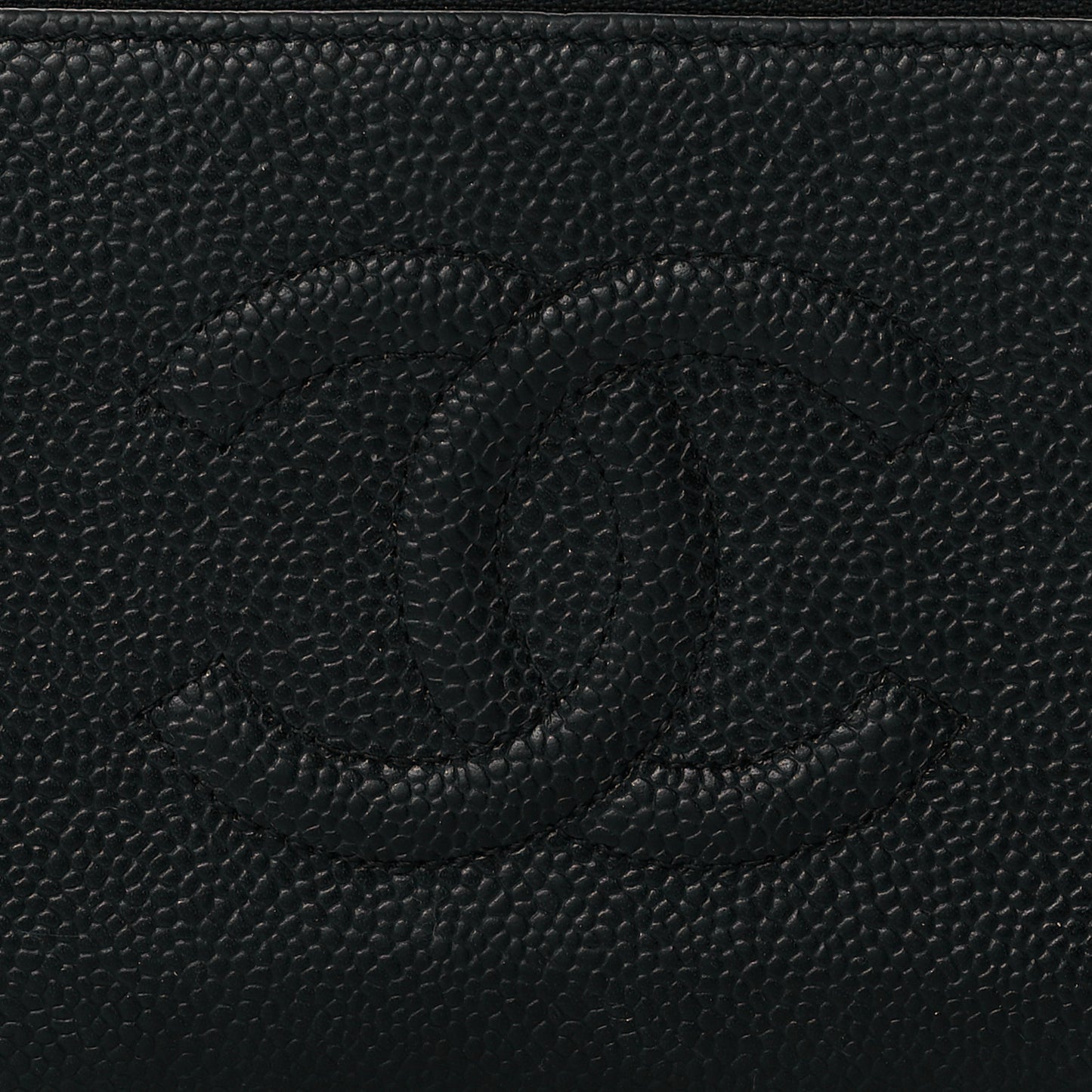 Caviar Large Timeless CC Zip Around Wallet Black