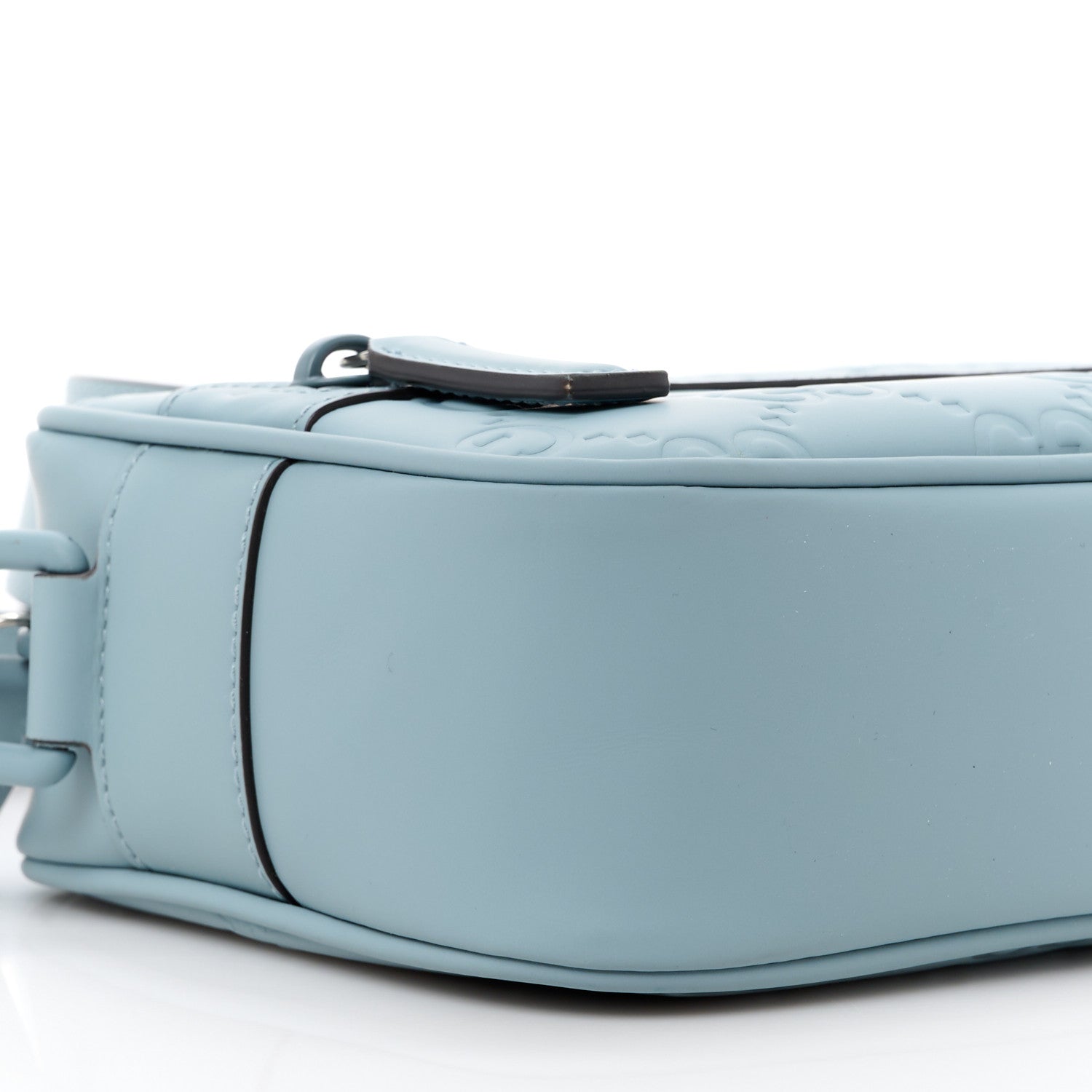 Gucci Rubber Effect Calfskin GG Mini Crossbody Bag Light Blue 9 of 12