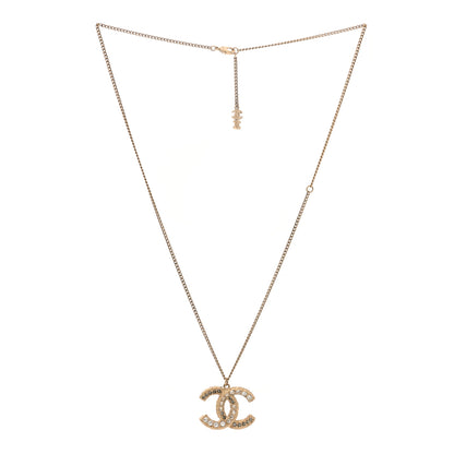 Chanel Crystal Enamel CC Reversible Pendant Necklace Gold 2 of 4