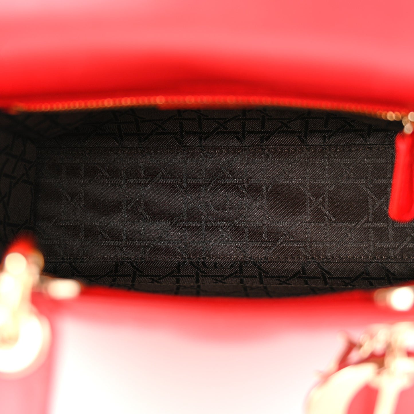 Lambskin Cannage Small Lucky Badges My Lady Dior Red