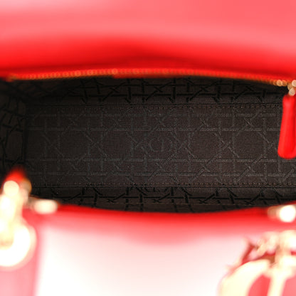 Christian Dior Lambskin Cannage Small Lucky Badges My Lady Dior Red 5 of 11