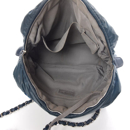 Chanel Nylon Quilted Tweed Stitch Bubble Camera Case Blue 5 of 15