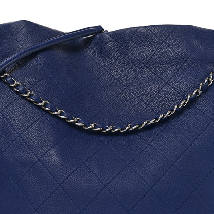 Chanel Grained Calfskin Stitched CC Pocket Tote Navy Blue 8 of 10