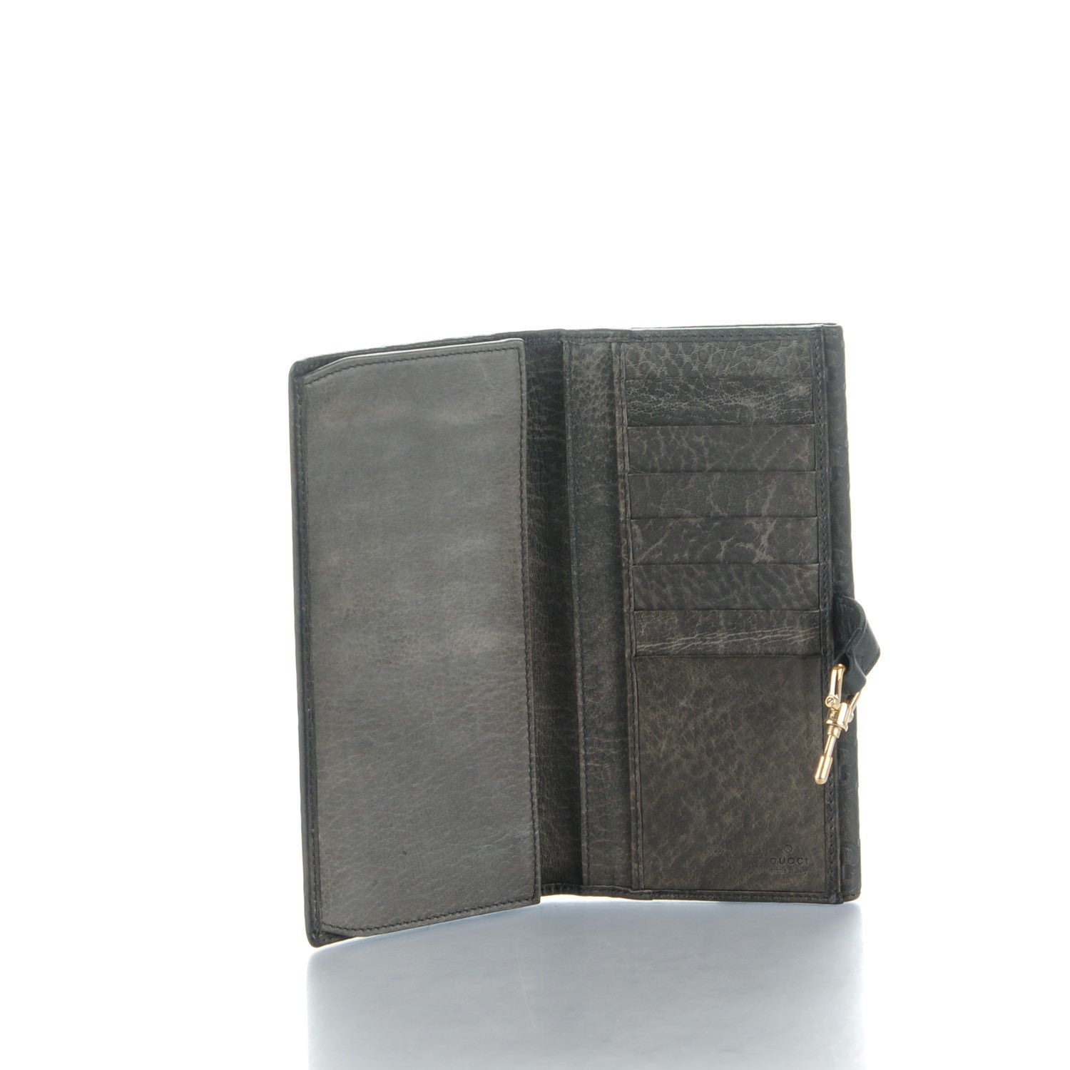 Gucci Guccissima Piston Lock Continental Wallet Grey 5 of 7