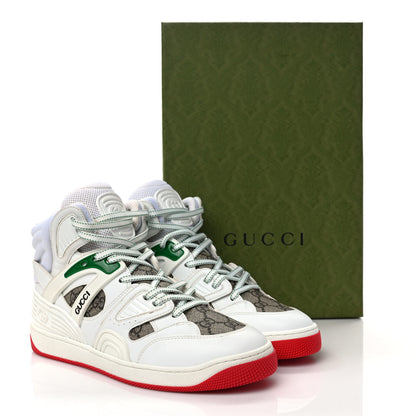 Gucci Demetra GG Supreme Monogram Womens Basket High Top Sneakers 39 Great White Beige Ebony 10 of 10