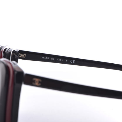 Chanel Clip On Sunglasses 5393 Black Burgundy 8 of 11